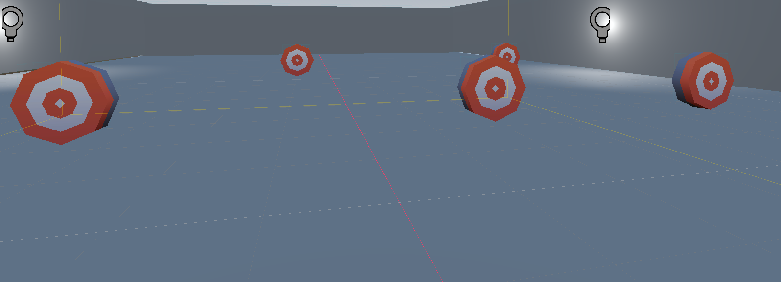 Múltiples dianas en la escena de VR